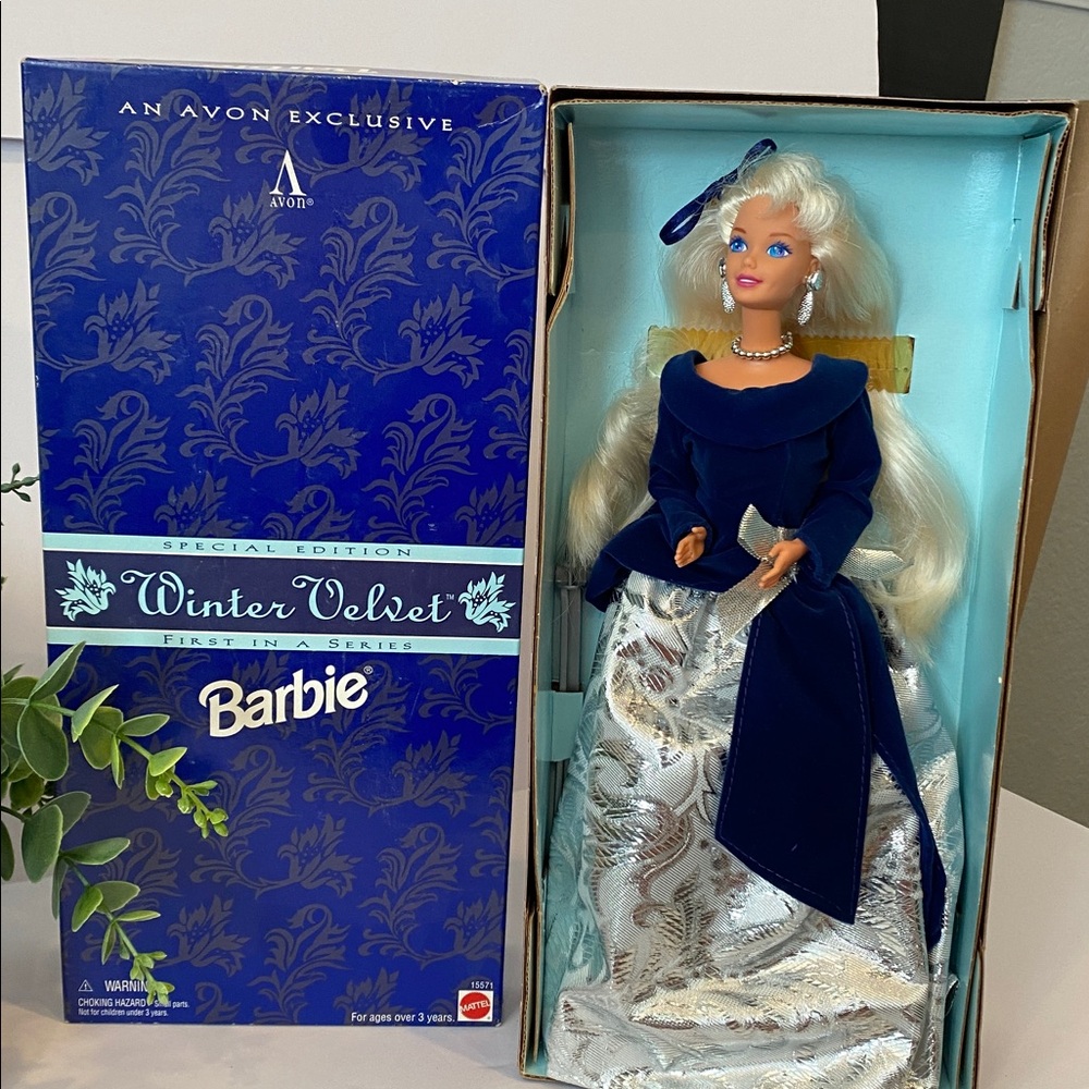 Vintage Avon Exclusive Winter Velvet Barbie-New In Box